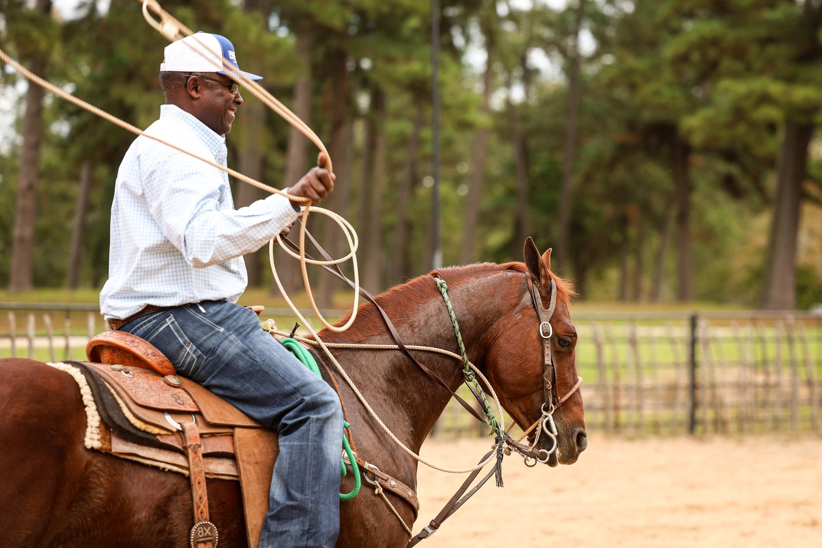 Fred Whitfield roping on an Animal colt